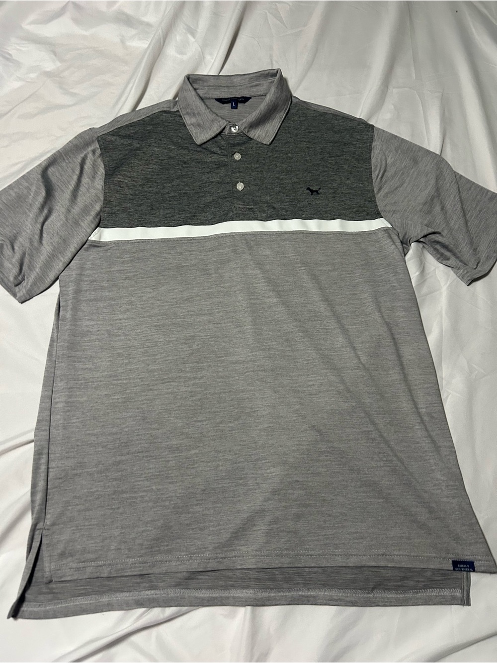 Men’s Simply Southern Polo Shirt  Gray Large Preppy